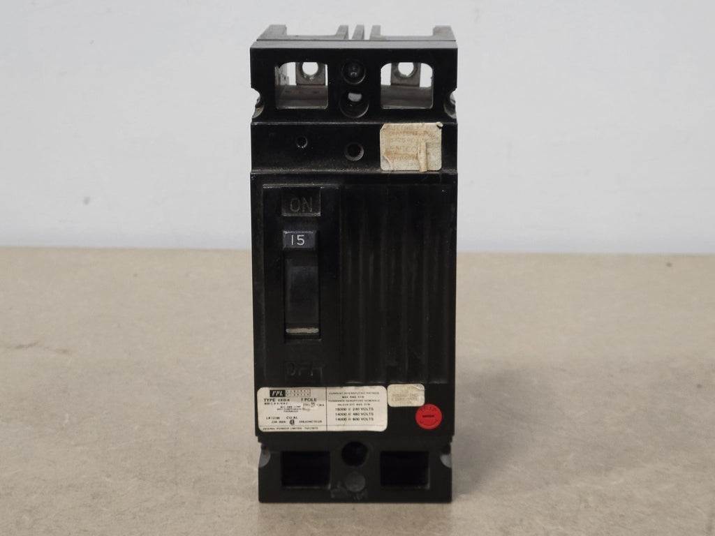 FEDERAL PIONEER 15 Amp, 2 Pole, 600 volts Circuit Breaker CED126015