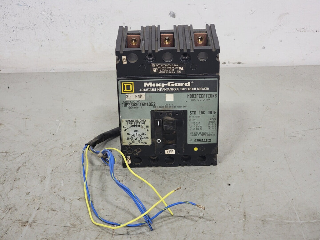 SQUARE D 30 Amp, 3 Pole, 600 volts Circuit Breaker FHP3603015M1352