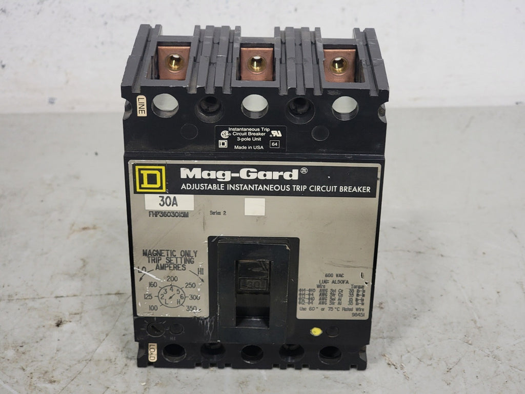 SQUARE D 30 Amp, 3 Pole, 600 volts Circuit Breaker FHP3603015M
