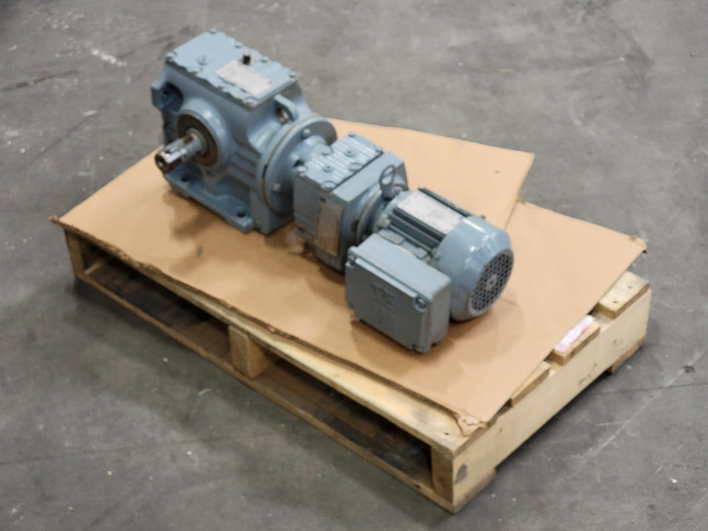 SEW-EURODRIVE 32.40:1 Ratio, Gear Reducer RF37 w/ 0.25hp Electric Motor 