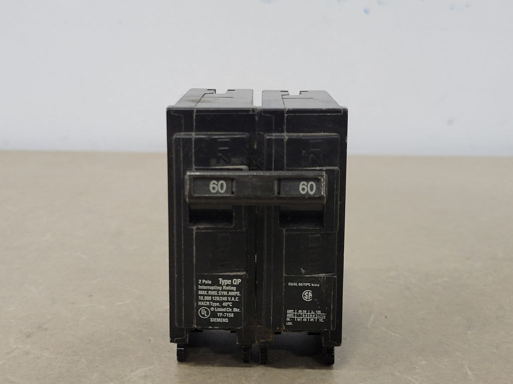 SIEMENS 60 Amp, 2 Pole, 120/240 volts Circuit Breaker Q260
