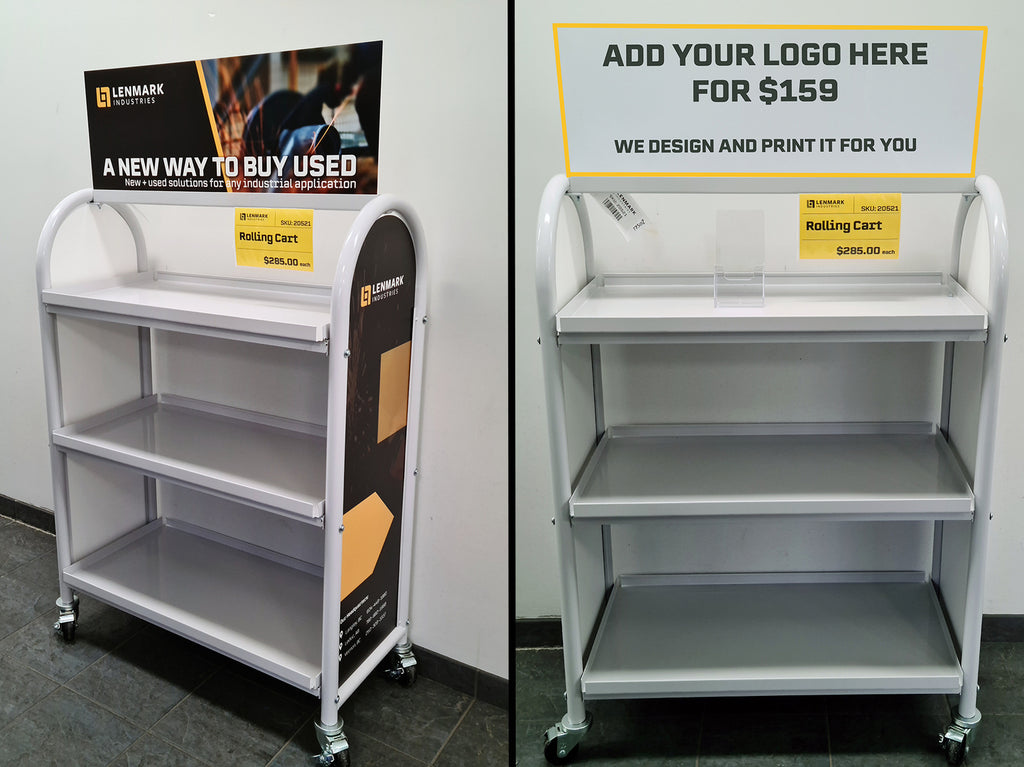 VOLVO 33" x 18" x 47" 3-Shelf Rolling cart w/ 3" Swivel Casters