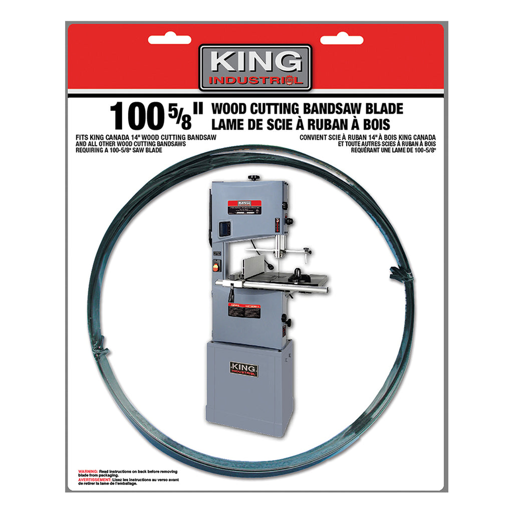 KING CANADA 100-5/8" x .025" x 3/4" - 4 TPI Wood Cutting Bandsaw Blade No. KBB-1334-4 