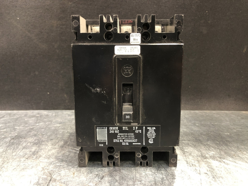 WESTINGHOUSE 30 Amp, 3 Pole, 240 Volts Circuit Breaker EB3030
