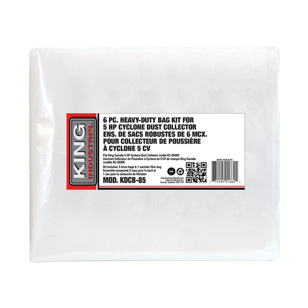 KING CANADA 5 Pc. Heavy-Duty Bags Kit No. KDCB-85 For KC-8500C