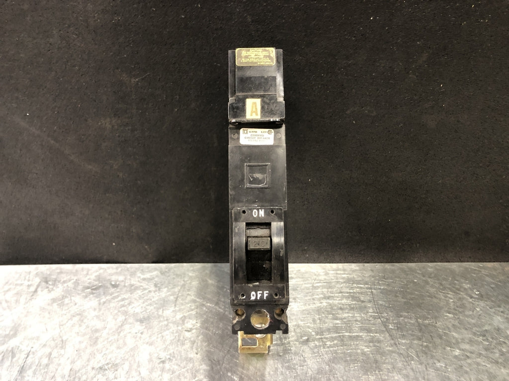 SQUARE D 20 Amp, 1 Pole, 350 Volts Circuit Breaker FA17020A