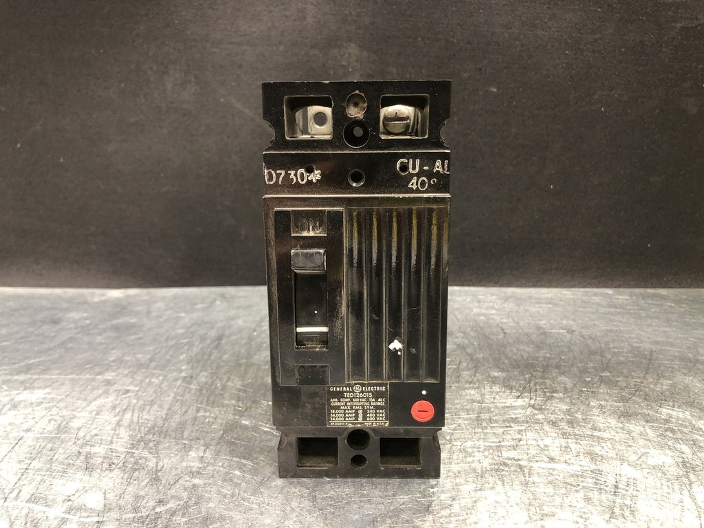 GENERAL ELECTRIC 15 Amp, 2 Pole, 480 volts Circuit Breaker TED126015