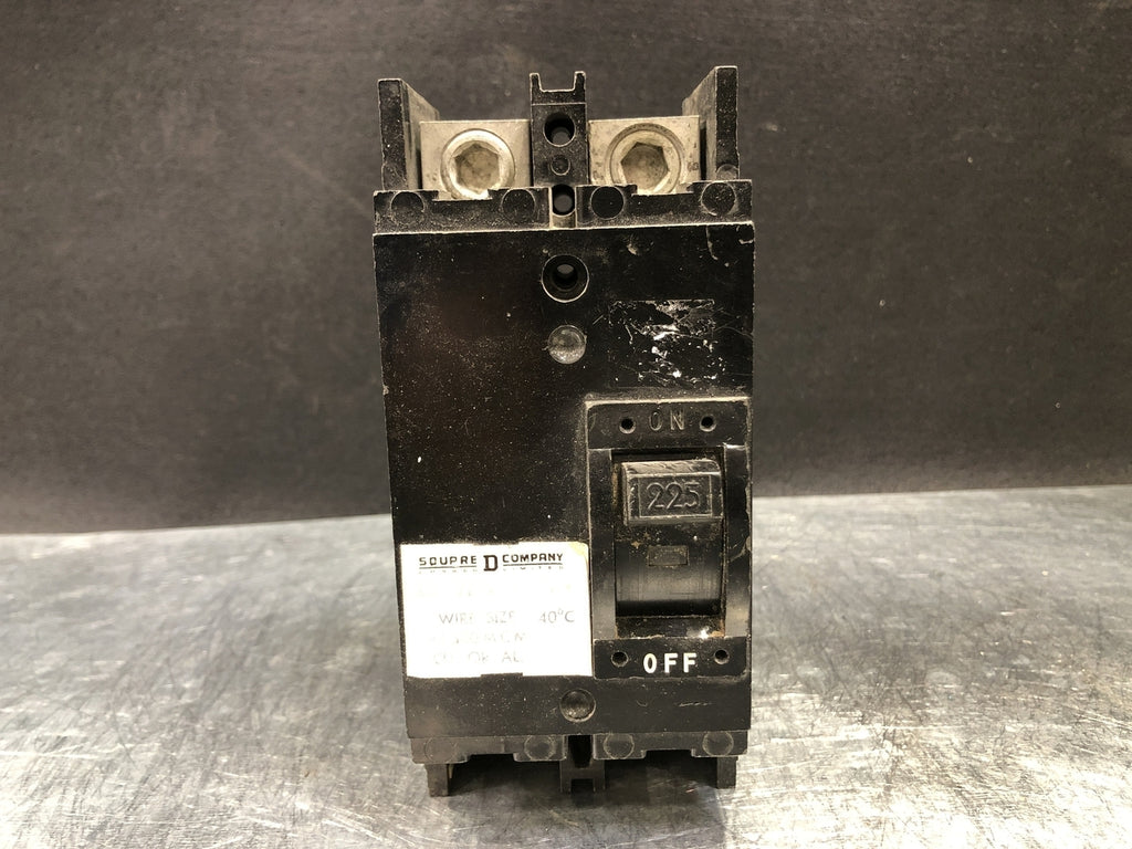 SQUARE D 225 Amp, 2 Pole, 240 Volts Circuit Breaker Q2L2225