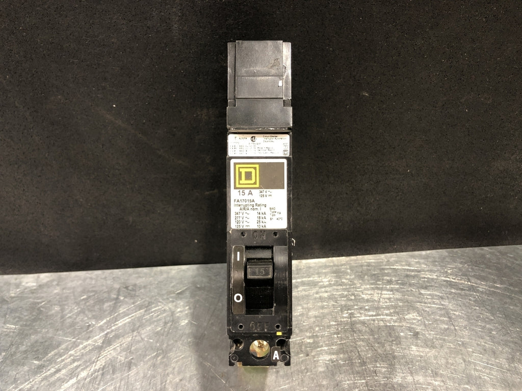 SQUARE D 15 Amp, 1 Pole, 347 volts Circuit Breaker FA17015A