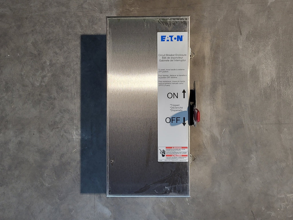 EATON 100 Amp, 3 Pole, 600 volts Circuit Breaker HFD3100S w/ WFDN100 Enclosure 