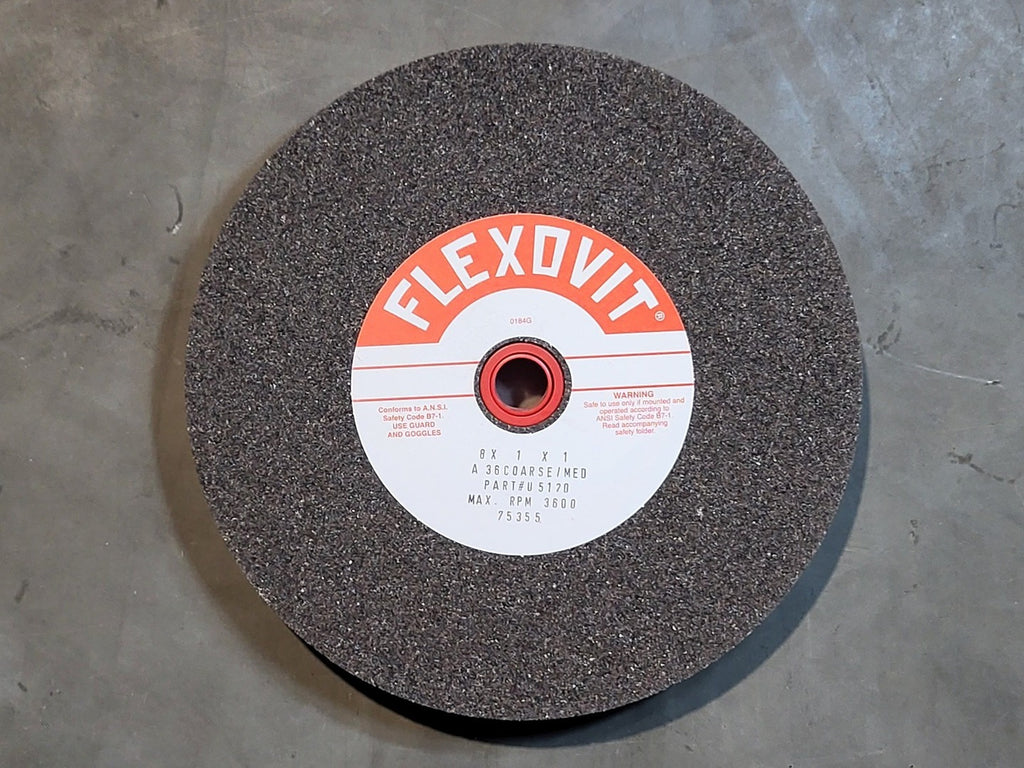FLEXOVIT Bench Grinding Wheel 8"x1"x1" A36 Medium Coarse, U5120