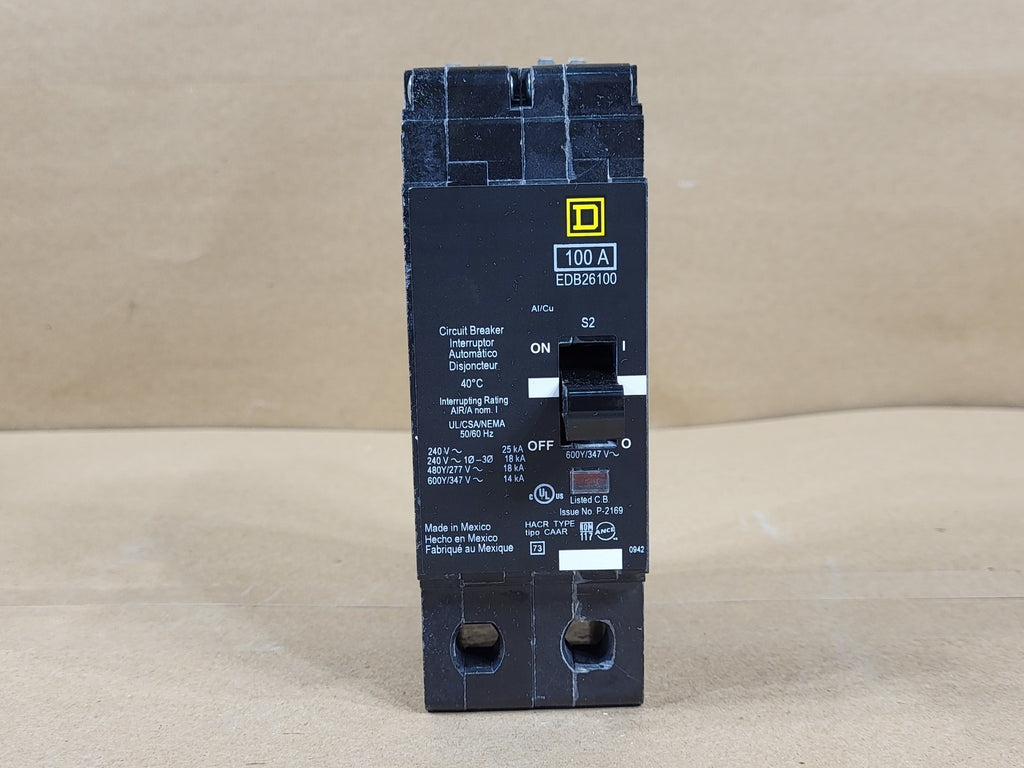 SQUARE D 100 Amp 2 Pole Circuit Breaker EDB26100