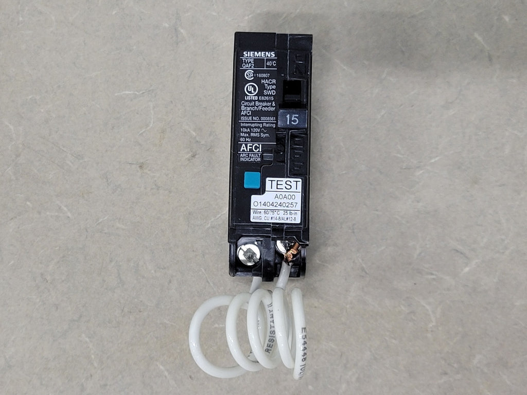 SIEMENS 15 Amp, 1 Pole, 120 Volts Circuit Breaker QA115AF