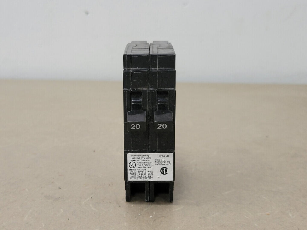 SIEMENS 20/20 Amp, 2 Pole, 120/240 Volts Circuit Breaker Q2020