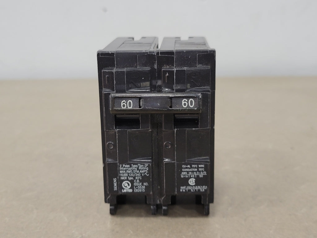 SIEMENS 60 Amp, 2 Pole, 120/240 Volts Circuit Breaker Q260