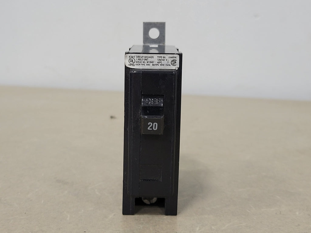 CUTLER-HAMMER 20 Amp, 1 Pole, 120/240 Volts Circuit Breaker BA120