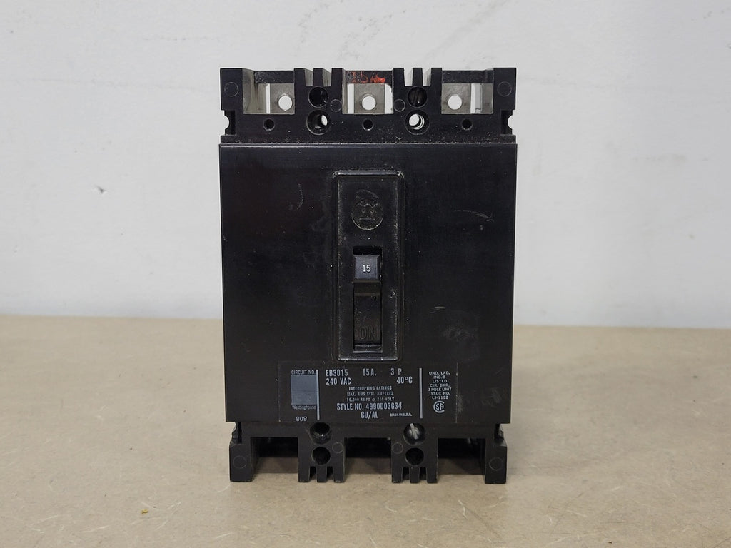 WESTINGHOUSE 15 Amp, 3 Pole, 240 Volts Circuit Breaker EB3015