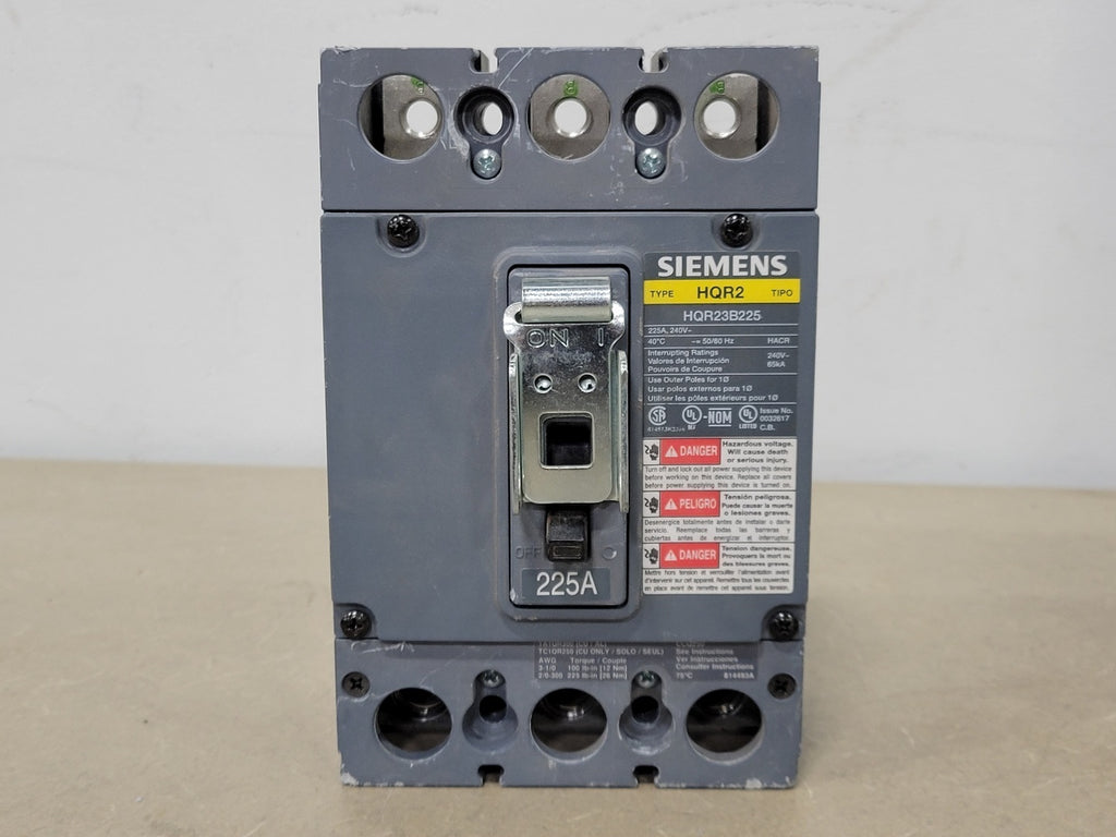 SIEMENS 225 Amp, 3 Pole, 240 Volts Circuit Breaker HQR23B225