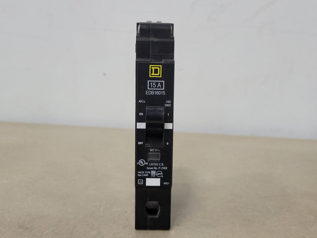 SQUARE D 15 Amp, 1 Pole, 347 Volts Circuit Breaker EDB16015