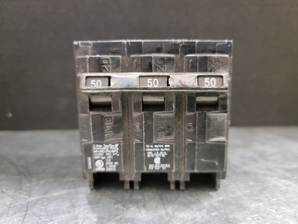 SIEMENS 50 Amp, 3 Pole, 240 Volts Circuit Breaker QP350