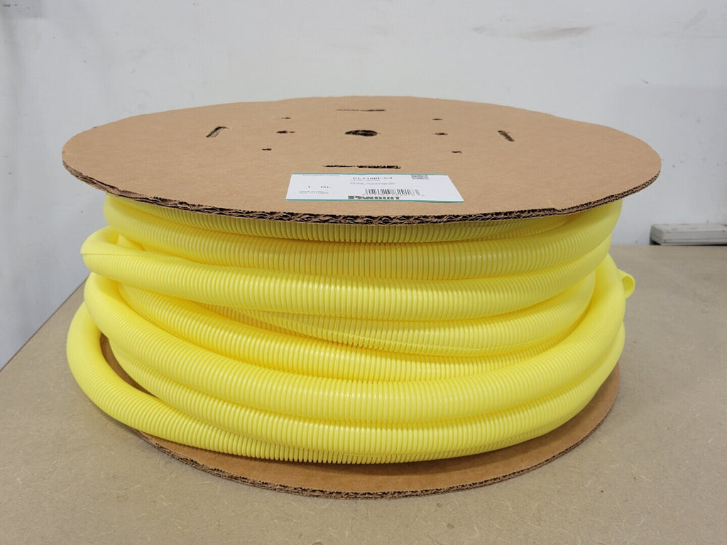 PANDUIT Corrugated Loom Slit Wall Tubing Yellow CLT100F-C4, 0.91" x 100ft