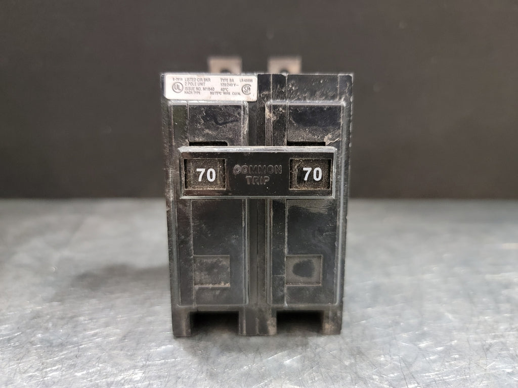 CUTLER-HAMMER 70 Amp, 2 Pole, 120/240 Volts Circuit Breaker BA270
