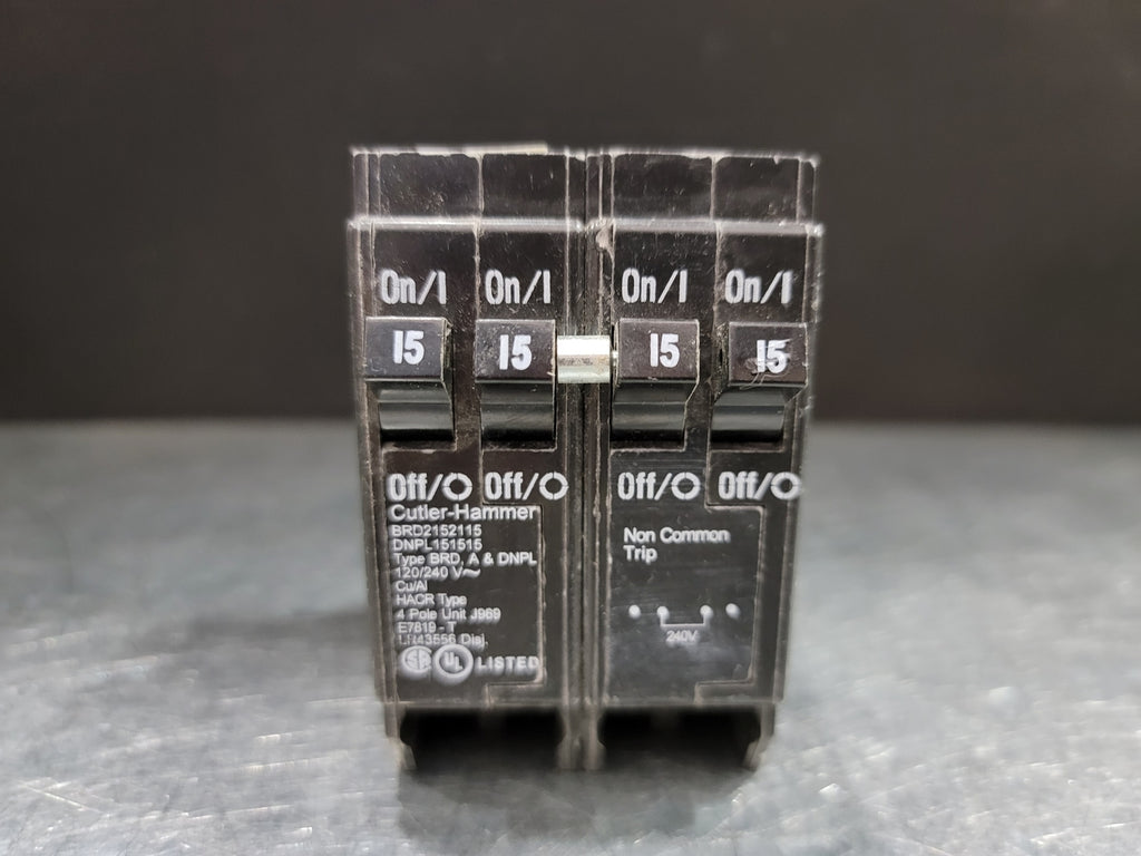 CUTLER-HAMMER 15 Amp, 4 Pole, 120/240 volts Circuit Breaker BRD2152115