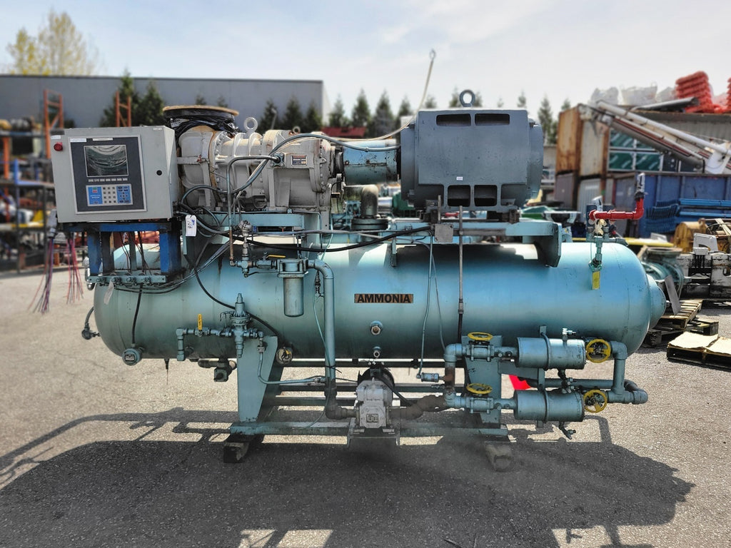 MYCOM 250VMD-SU Ammonia Screw Compressor Package w/ 400 HP Toshiba Motor, Oil Separator Tank, Controls