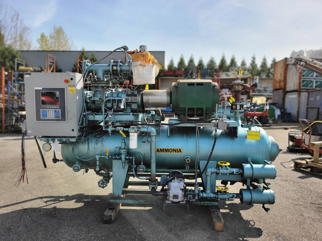 MYCOM 160VLD Ammonia Screw Compressor Package 125 HP 575V NH3 Refrigeration Skid