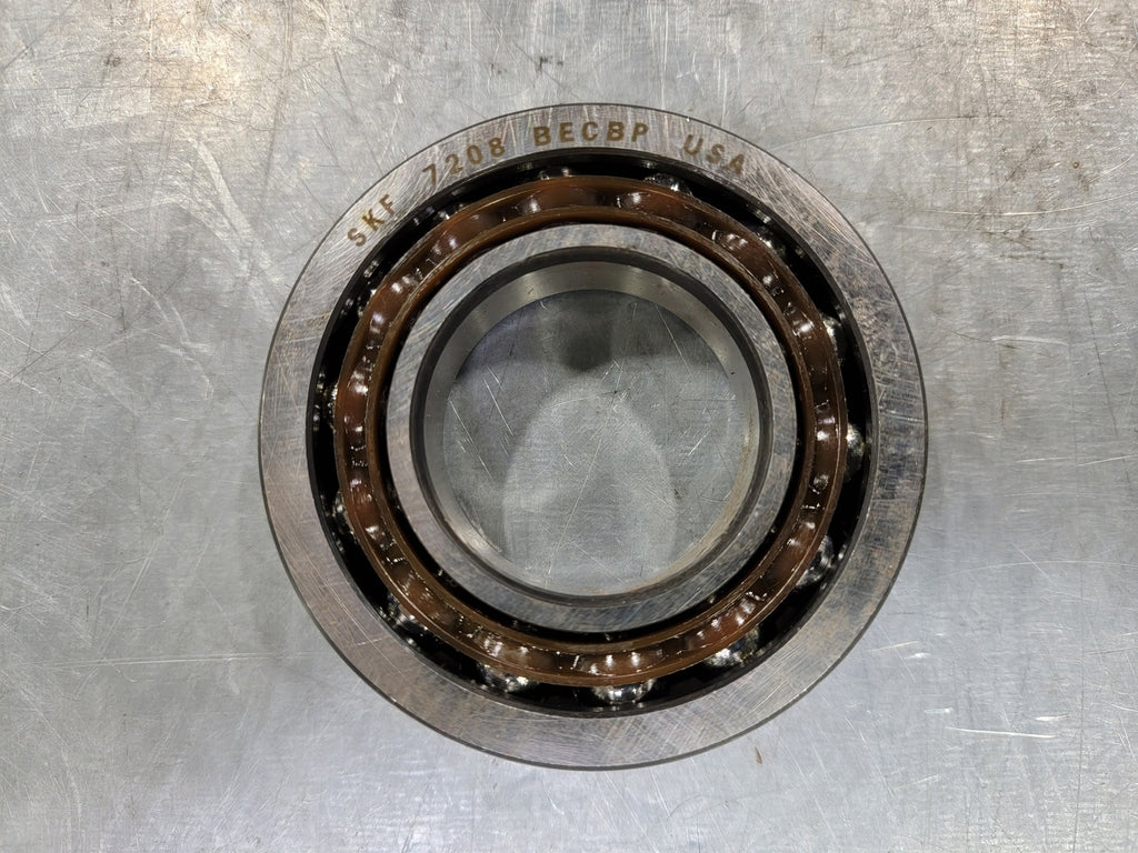 SKF Angular Contact Ball Bearing 40mm ID x 80mm OD x 18mm W, 7208 BECBP