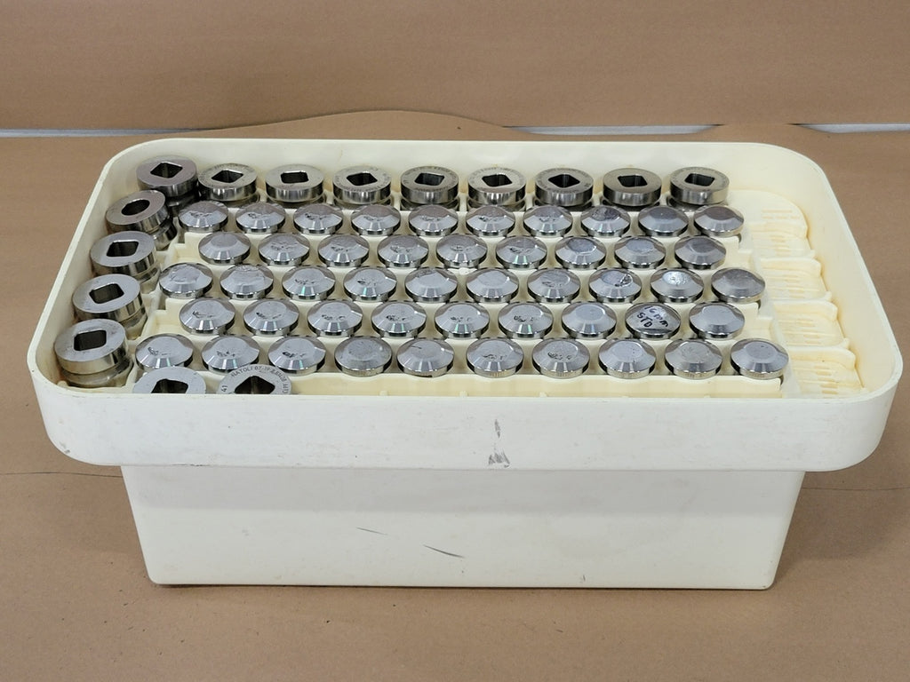 D-Type Tablet Press Punch & Die Tooling Set .6693" Square #81408 w/ Case