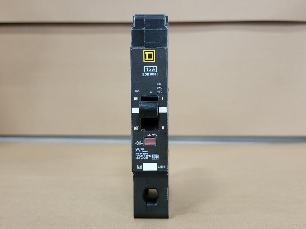 SQUARE D 15 Amp, 1 Pole, 347 Volts Circuit Breaker EDB16015