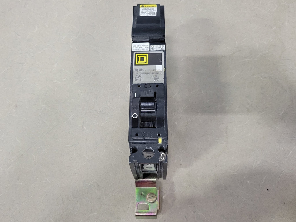 SQUARE D 15 Amp, 1 Pole, 277 volts Circuit Breaker FH16015C