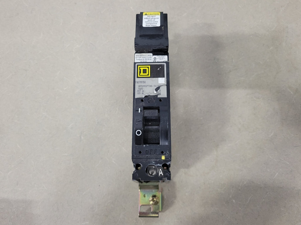 SQUARE D 15 Amp, 1 Pole, 347 Volts Circuit Breaker FH17015A