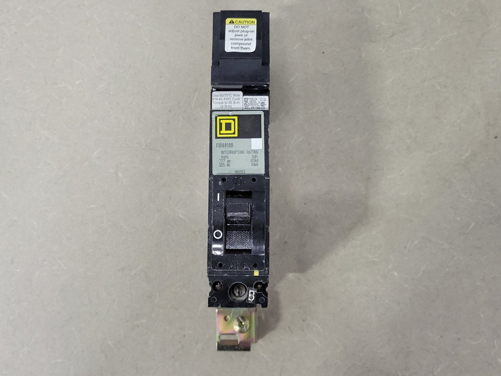 SQUARE D 15 Amp, 1 Pole, 277 volts Circuit Breaker FH16015B