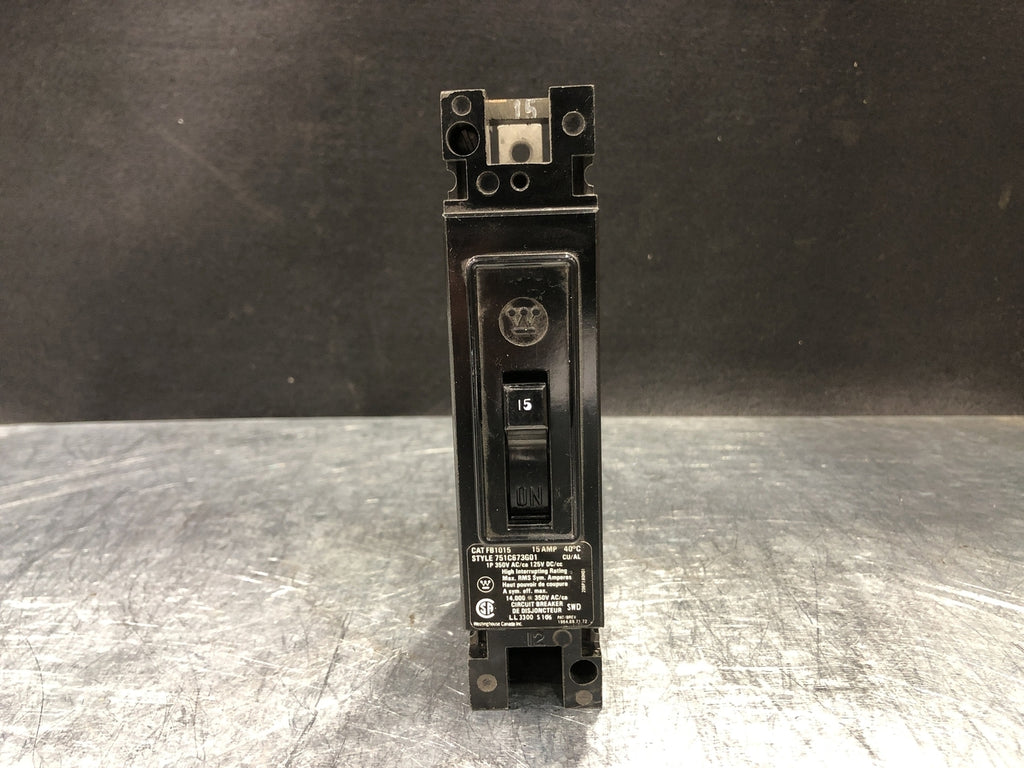 WESTINGHOUSE 15 Amp, 1 Pole, 350 volts Circuit Breaker FB1015