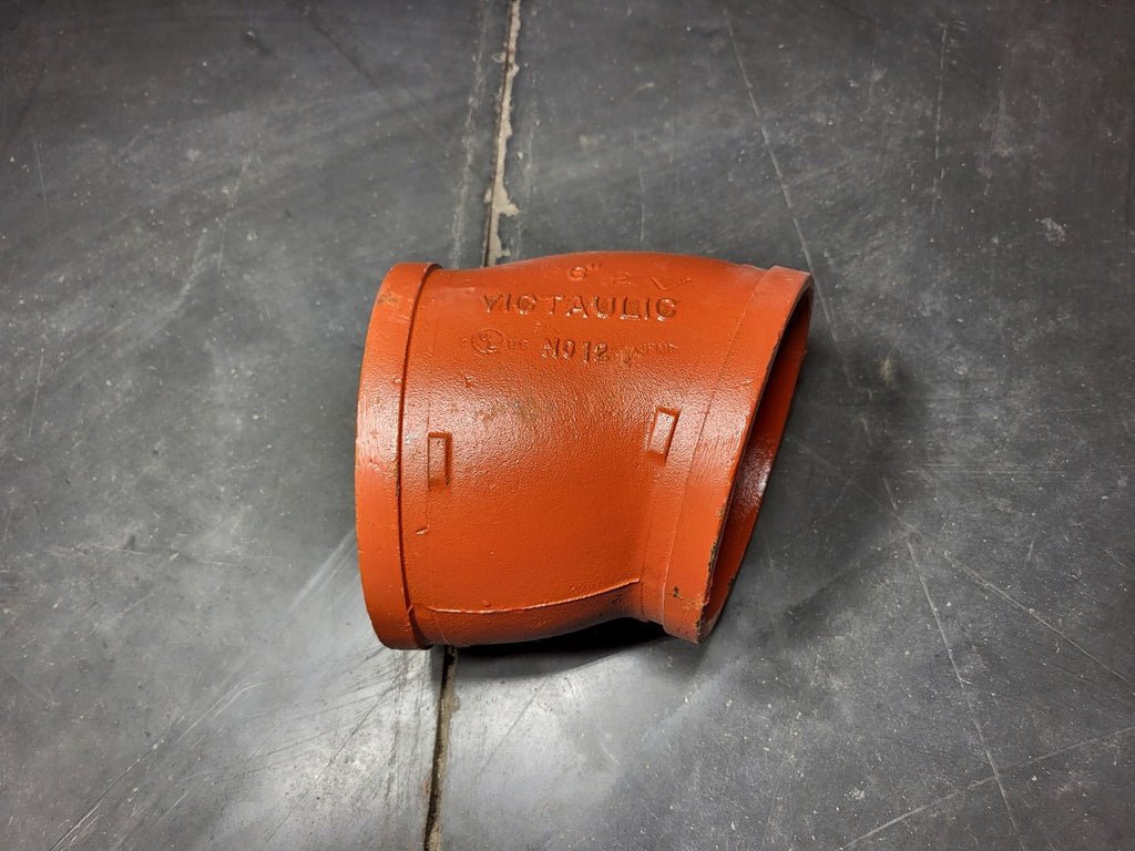 VICTAULIC 6" Gooseneck Elbow Grooved End Fitting, Style No. 12, 22-1/2°