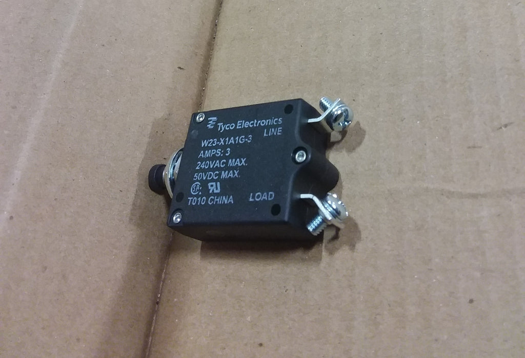 TYCO ELECTRONICS 3 Amp, 1 Pole, 240 volts Thermal Circuit Breaker W23-X1A1G-3