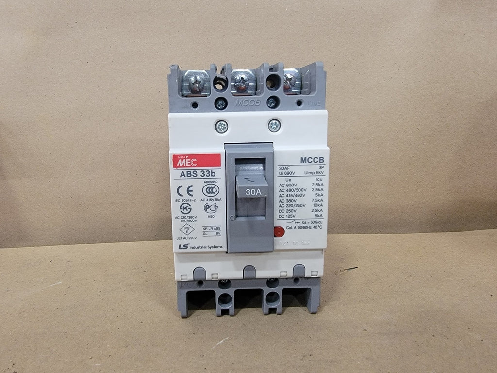 LS INDUSTRIAL SYSTEMS 30 Amp, 3 Pole, 690 volts Circuit Breaker ABS 33b