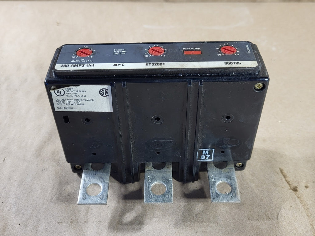 CUTLER-HAMMER 200 Amp 3-Pole Thermal Magnetic Trip Unit KT3200T