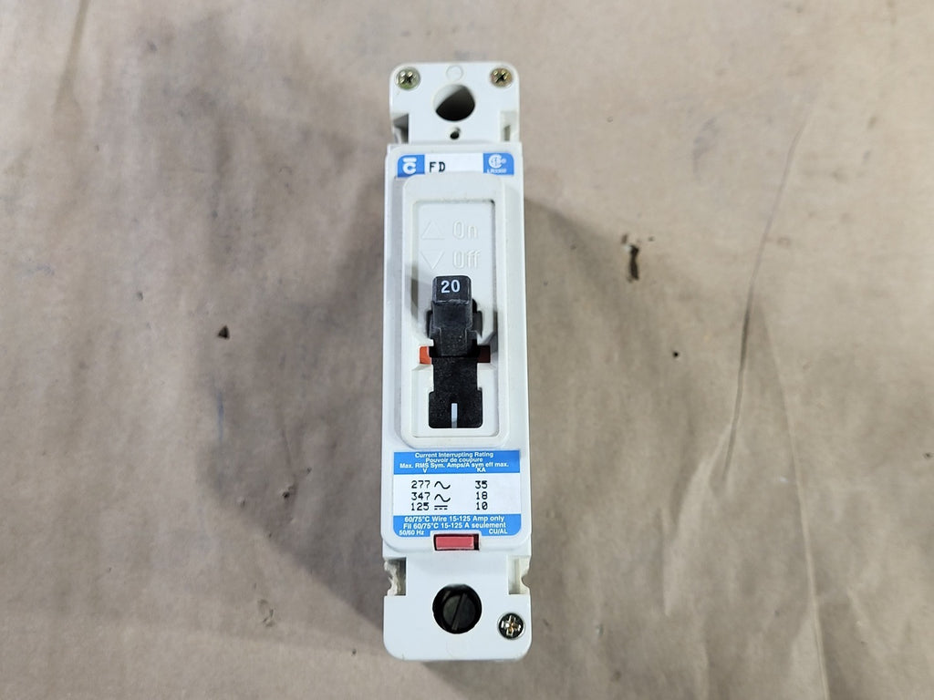 CUTLER-HAMMER 20 Amp, 1 Pole, 347 volts Circuit Breaker FD1020 