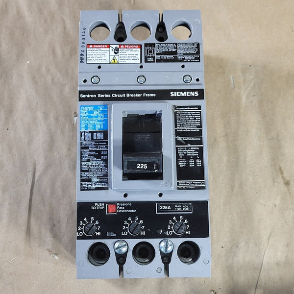 SIEMENS 250 Amp, 3 Pole, 600 volts Circuit Breaker FD63F250
