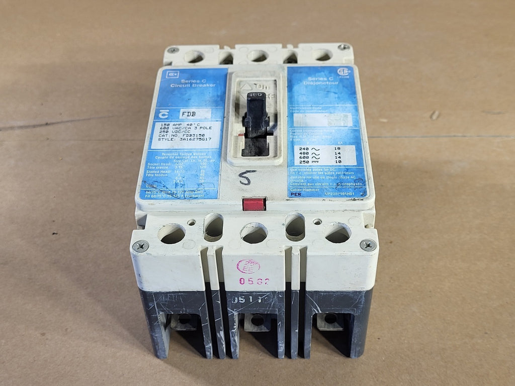 CUTLER-HAMMER 150 Amp, 3 Pole, 600 Volt Circuit Breaker FDB3150