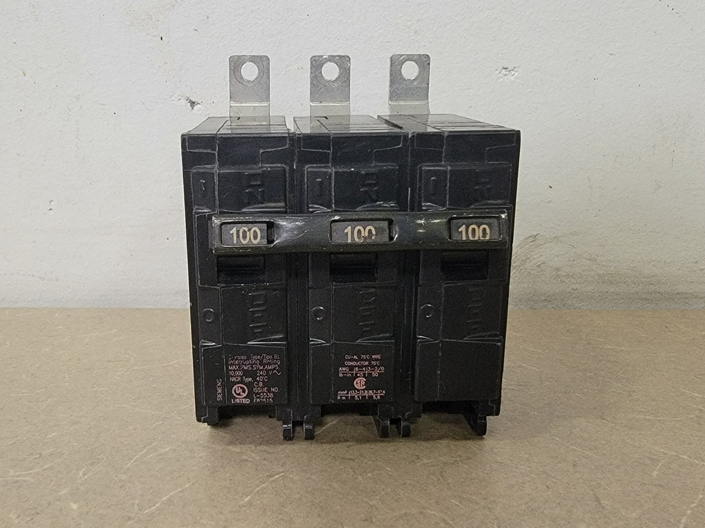 SIEMENS 100 Amp, 3 Pole, 240 Volts Circuit Breaker B3100