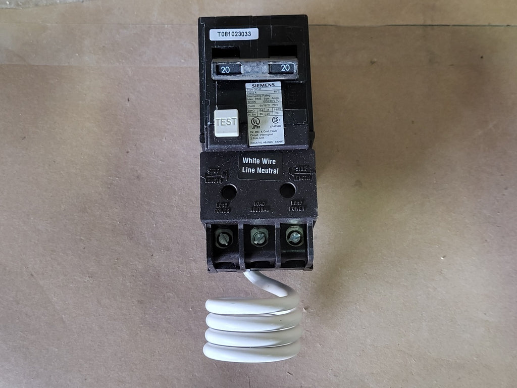 SIEMENS 20 Amp, 2 Pole, 120/240 Volts Circuit Breaker QF220H