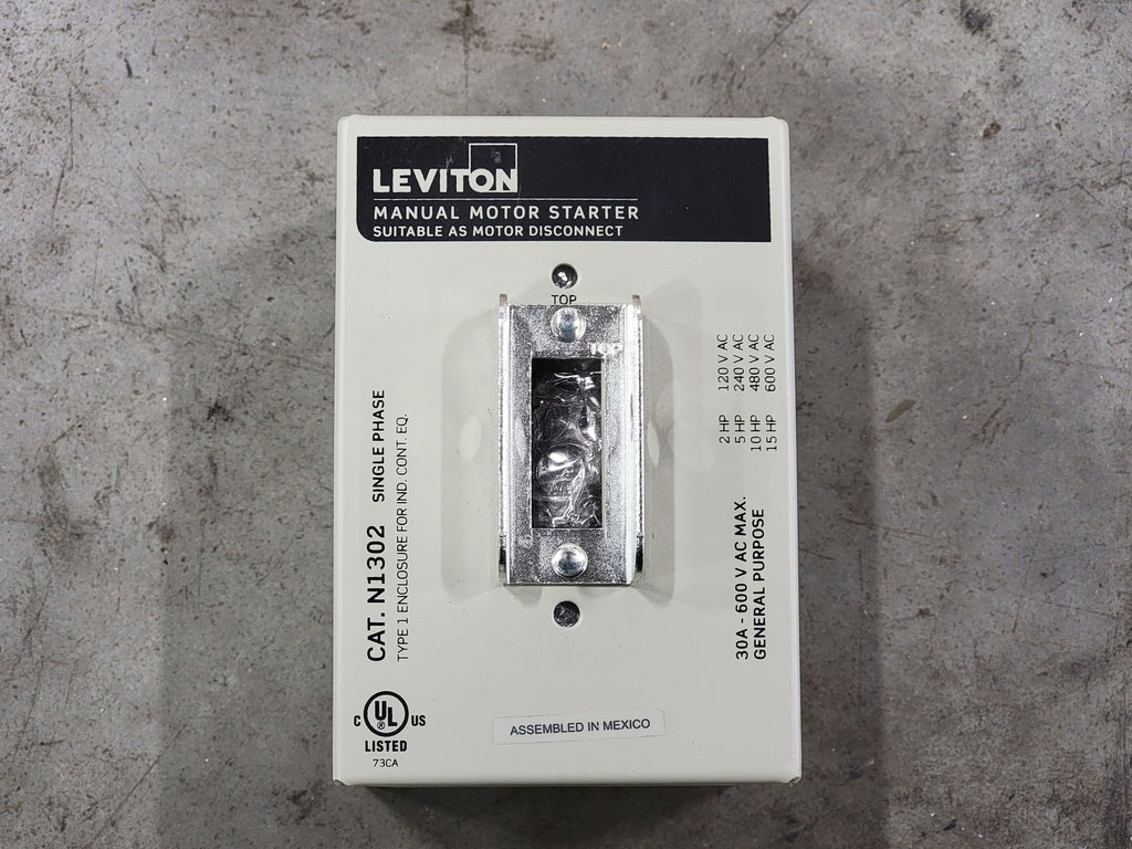 LEVITON 30 Amp Manual Motor Starter N1302