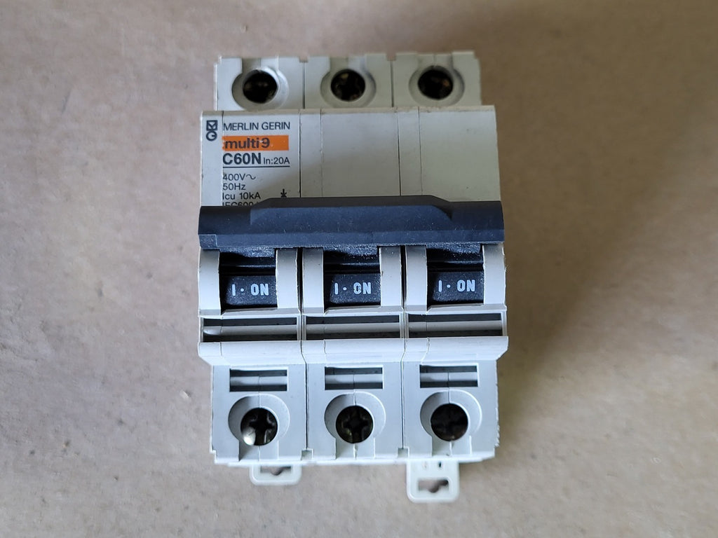 MERLIN GERIN 20 Amp, 3 Pole, 400 Volts Miniature Circuit Breaker C60N