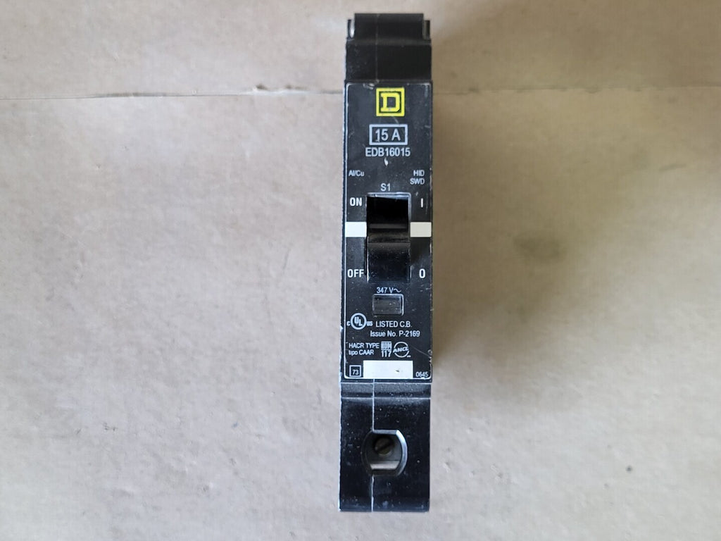 SQUARE D 15 Amp, 1 Pole, 347 Volts Circuit Breaker EDB16015