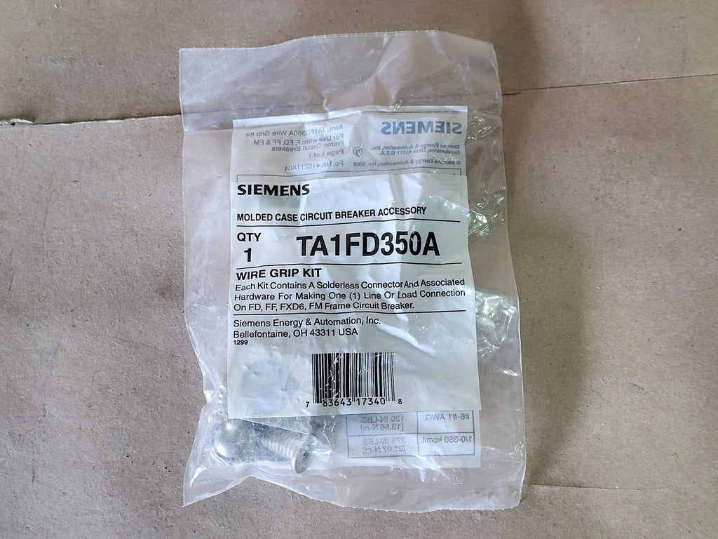 SIEMENS Wire Grip Kit, Terminal Lug TA1FD350A, 350kcmil