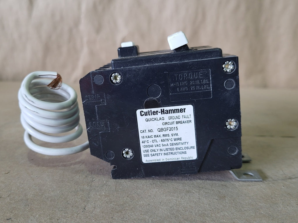 CUTLER-HAMMER 15 Amp, 2 Pole, 120/240 Volts GFCI Circuit Breaker QBGF2015
